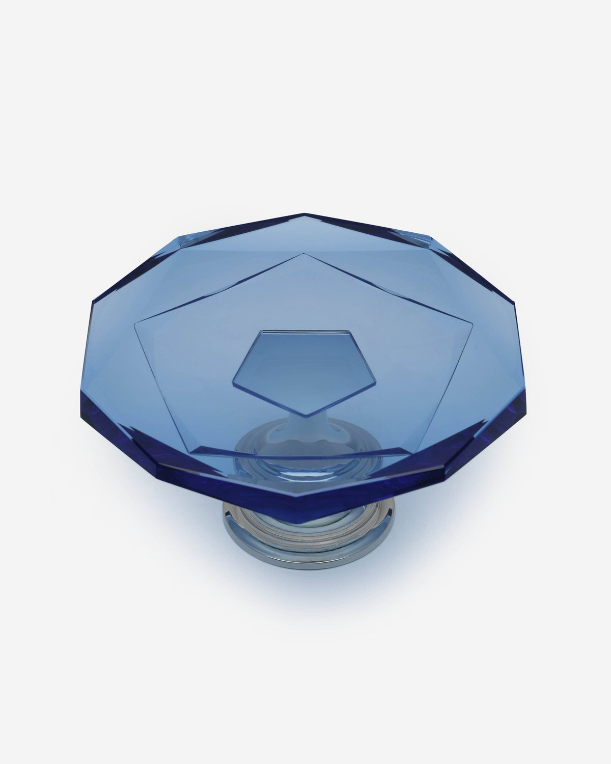 Winko Crystal Footed Cake Plate 24.5Cm Blue Silver