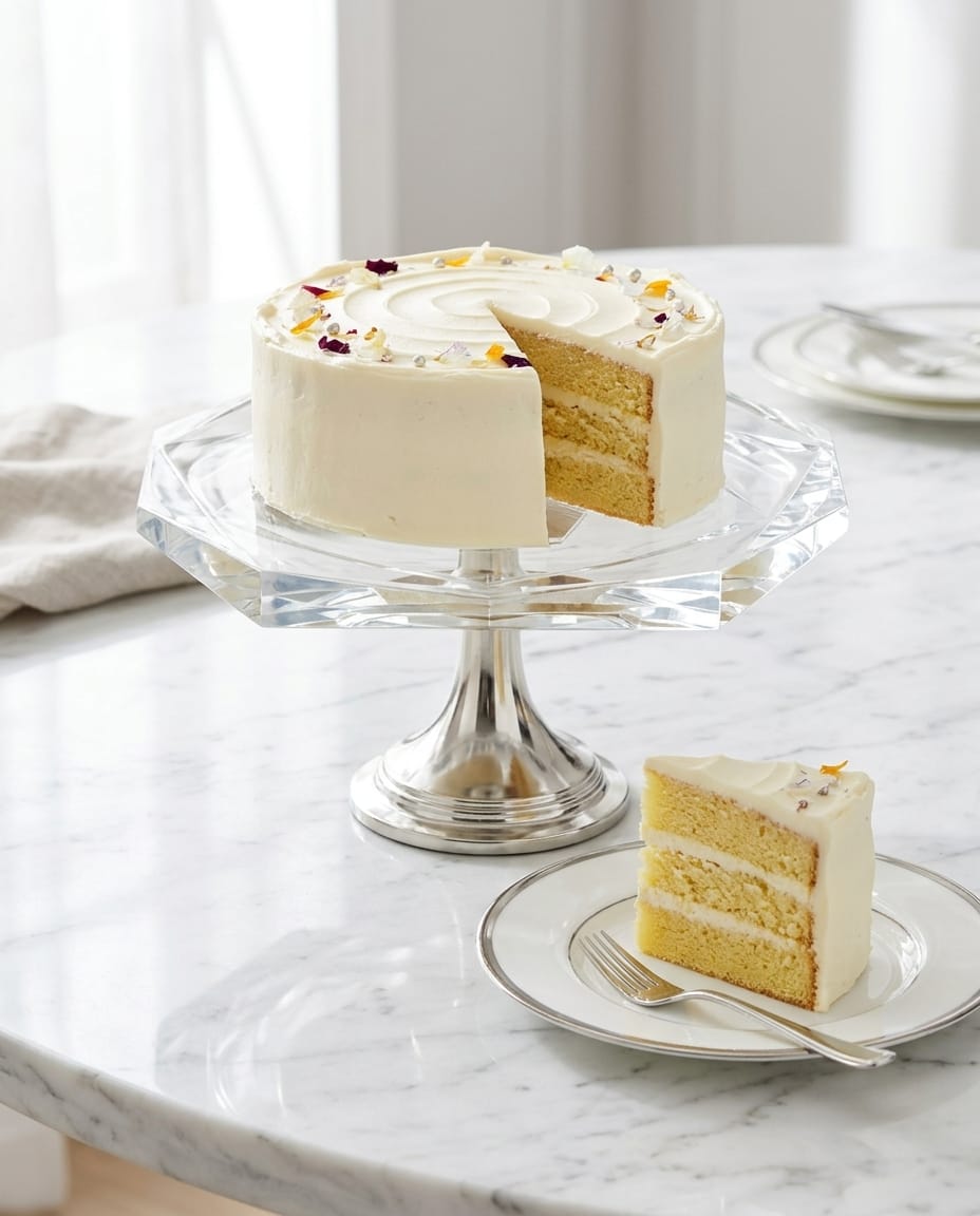 Winko Crystal Footed Cake Plate 24.5Cm Clear Silver