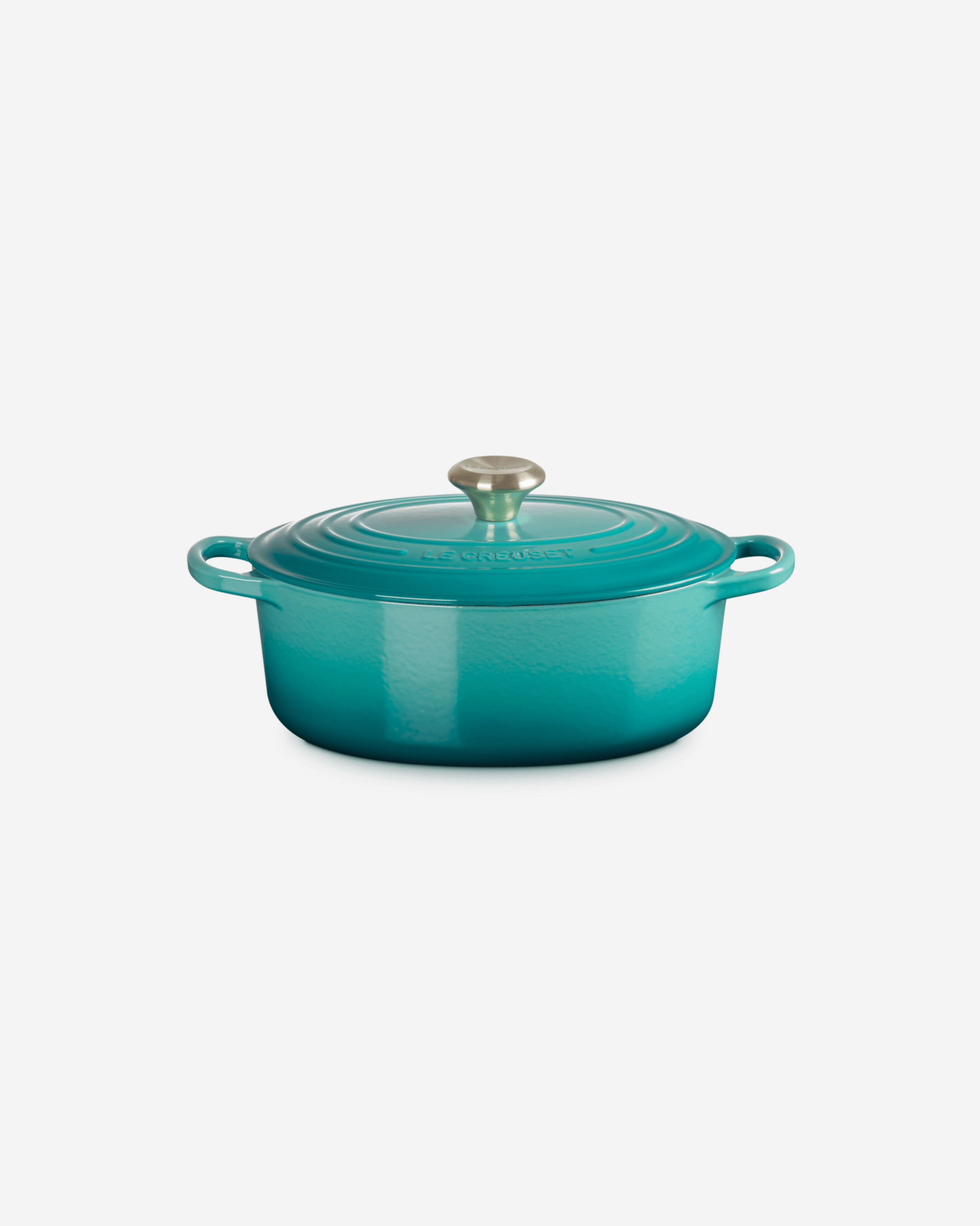 Signature Oval Casserole/Oven 27Cm Bleu Riviera L.Gold Knob 4.1L