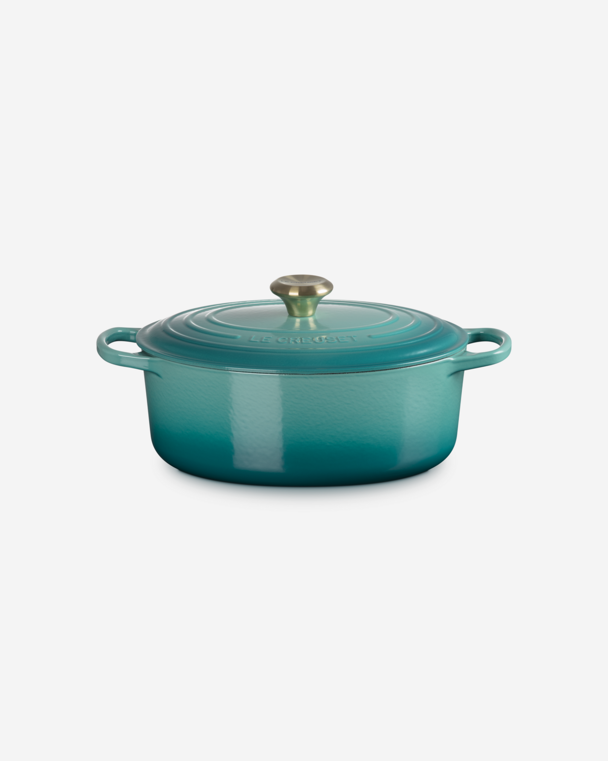 Signature Oval Casserole/Oven 29Cm Bleu Riviera L.Gold Knob 4.7L