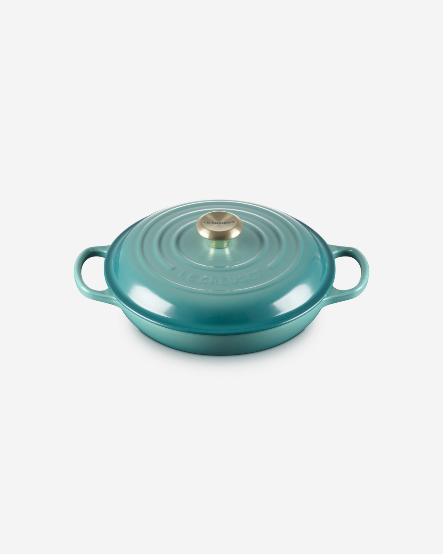 Le Creuset Bleu Riviera L.Gold Knob Signature Shallow Casserole/Braiser 26Cm 2.2L