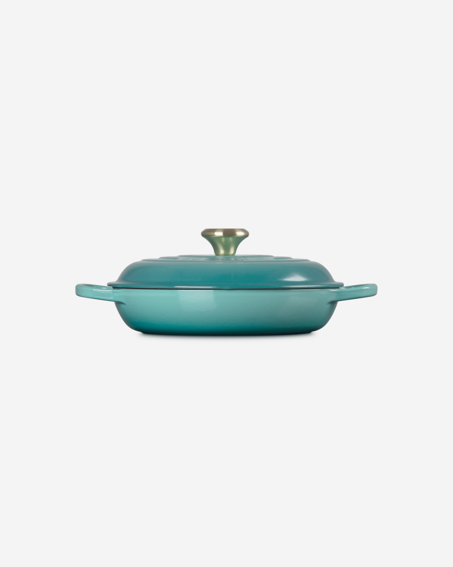 Le Creuset Bleu Riviera L.Gold Knob Signature Shallow Casserole/Braiser 30Cm 3.5L