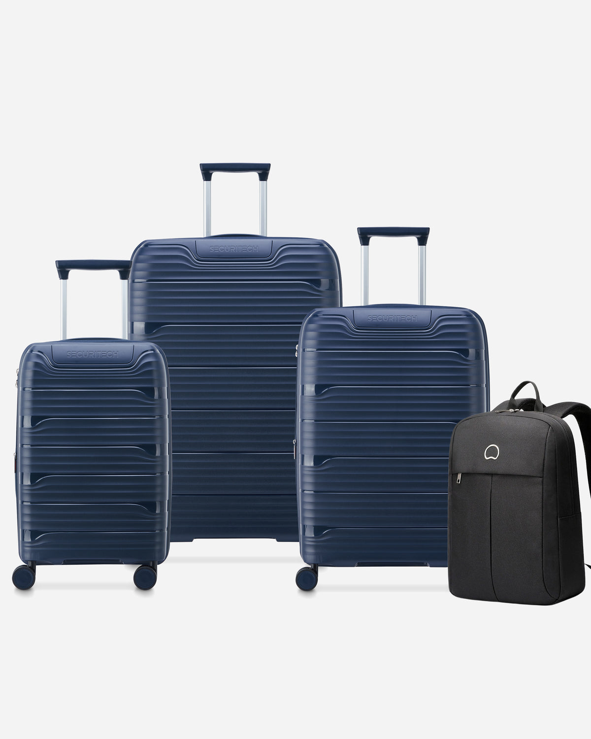 Delsey Paris Securitech Dune 3 Piece Set Expandable Luggage + Free Backpack