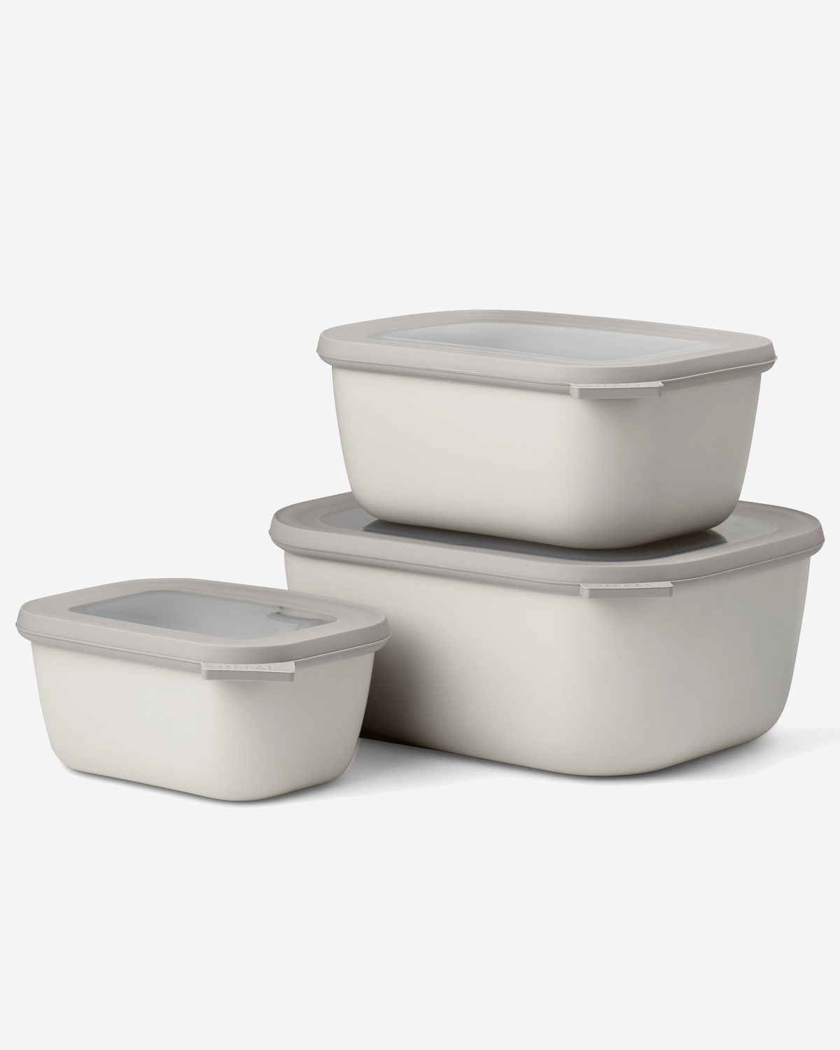 Mepal Cirqula Rectangular Bowl Set Nordic White – 750/1500/3000ml