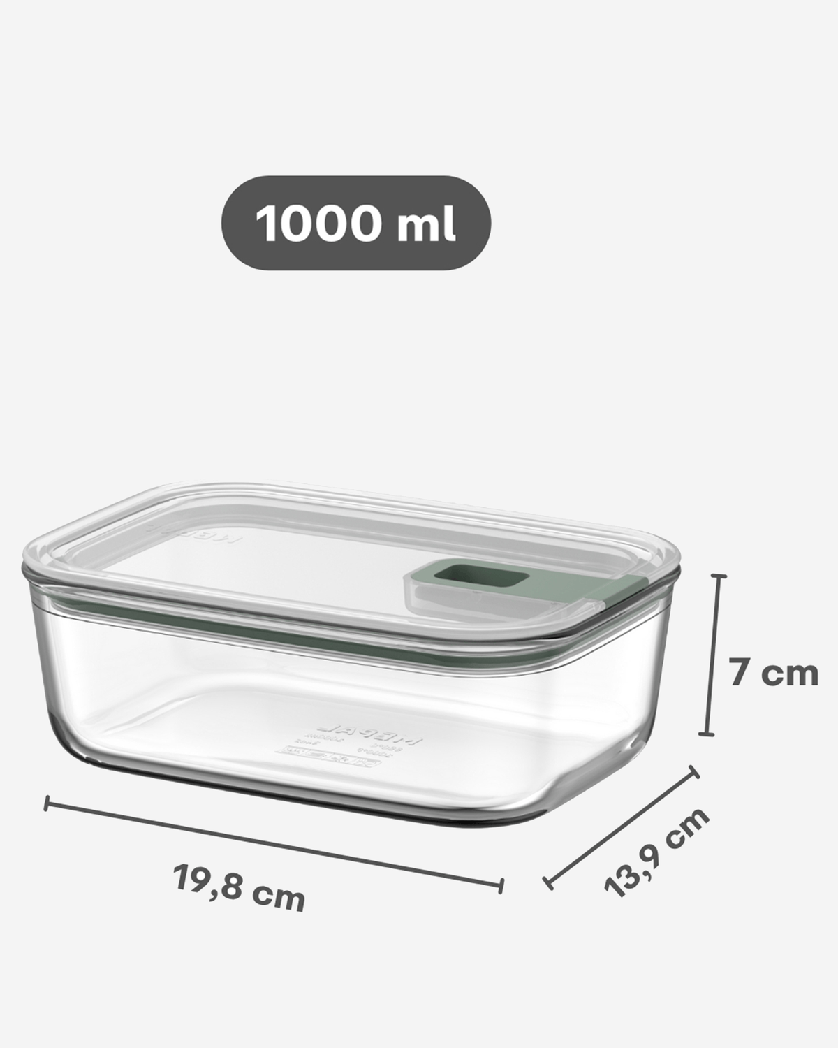 Mepal EasyClip Glass Food Container Nordic Sage – 1L