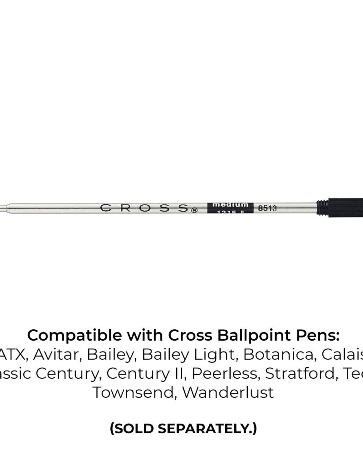 Cross Ballpoint Pen Refill - Black - Medium - Single Pack 8513