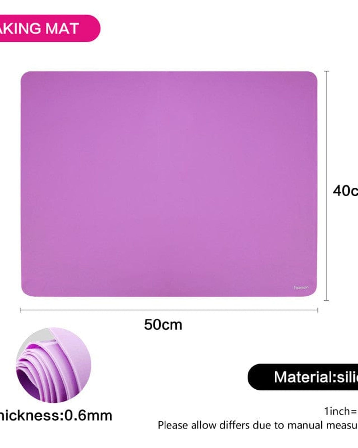 Fissman Silicone Baking/Kneading Mat 50Cm