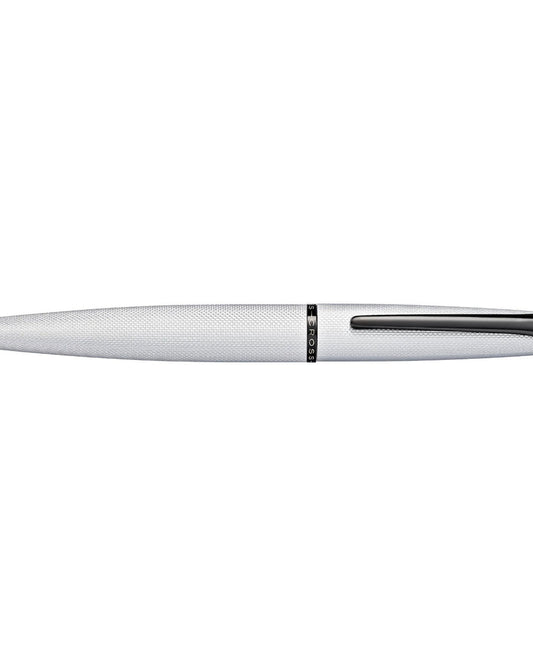 Cross Atx® Brushed Chrome With Machine-Turned, Diamond-Pattern Engraving With Chrome Appointments Ballpoint Pen - 882-43