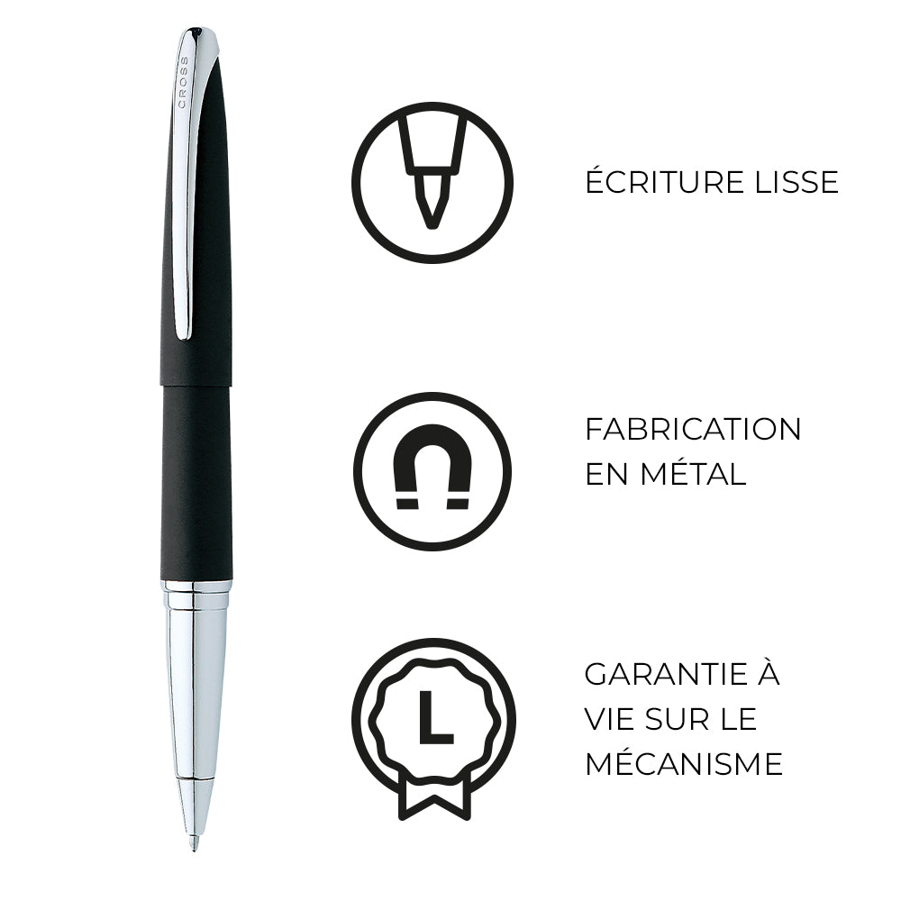 Cross ATX® Basalt Black Rollerball Pen 885-3 BLACK