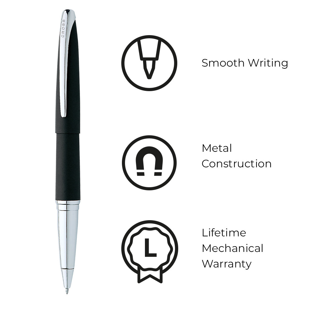 Cross ATX® Basalt Black Rollerball Pen 885-3 BLACK