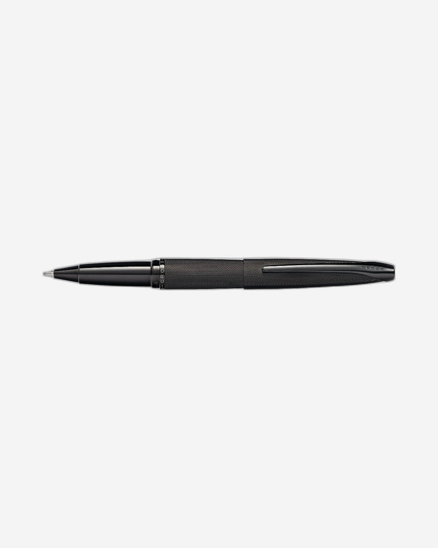 Cross Atx® Brushed Black With Machine-Turned, Diamond-Pattern Engraving With Polished Black Pvd Appointments Selectip® Rollerball Pen - 885-41