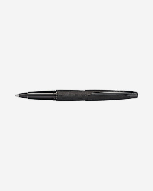 Cross Atx® Brushed Black With Machine-Turned, Diamond-Pattern Engraving With Polished Black Pvd Appointments Selectip® Rollerball Pen - 885-41
