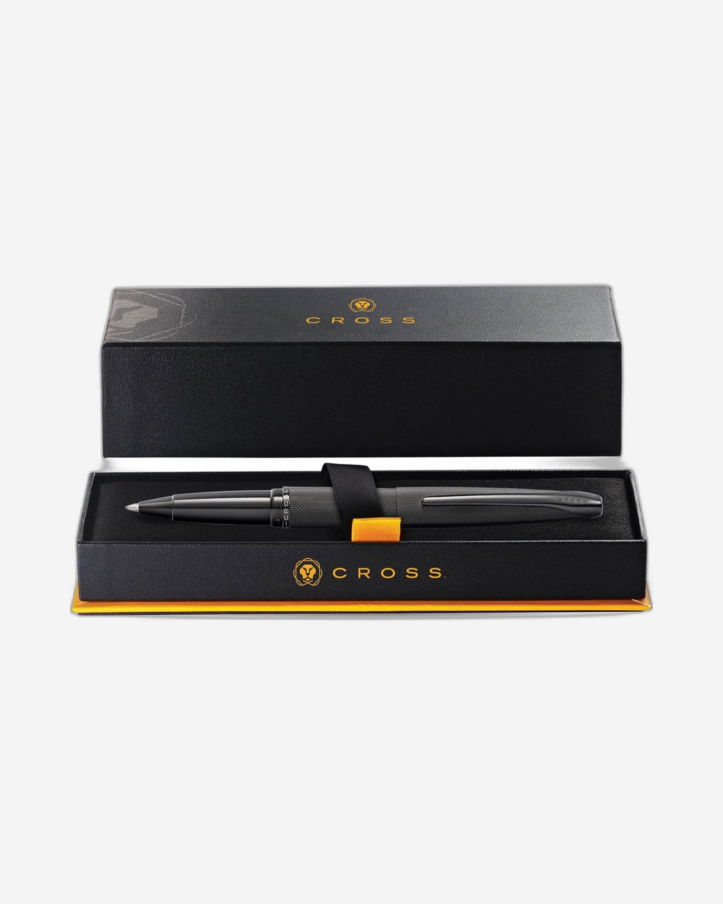 Cross Atx® Brushed Black With Machine-Turned, Diamond-Pattern Engraving With Polished Black Pvd Appointments Selectip® Rollerball Pen - 885-41