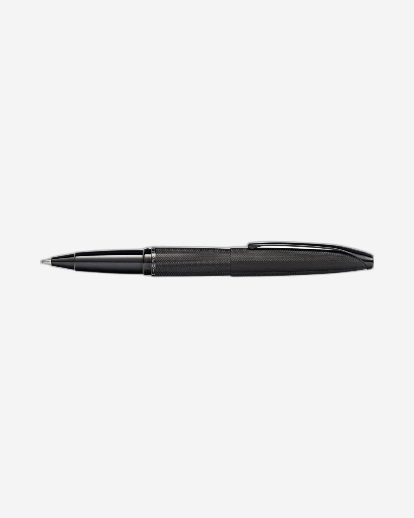 Cross Atx® Brushed Black With Machine-Turned, Diamond-Pattern Engraving With Polished Black Pvd Appointments Selectip® Rollerball Pen - 885-41