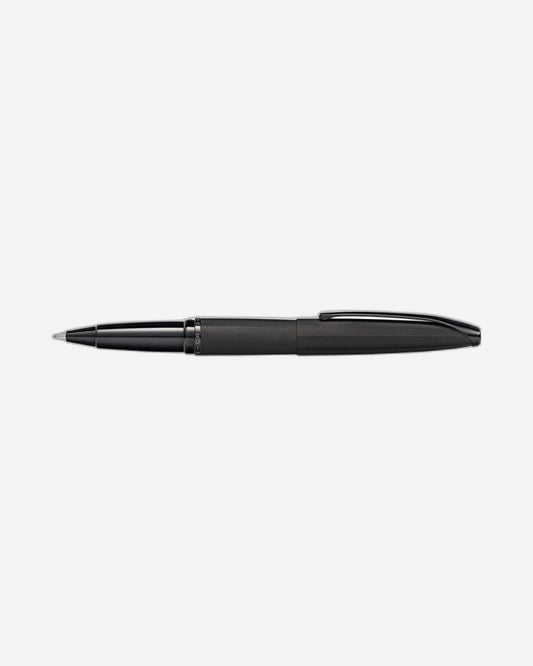 Cross Atx® Brushed Black With Machine-Turned, Diamond-Pattern Engraving With Polished Black Pvd Appointments Selectip® Rollerball Pen - 885-41