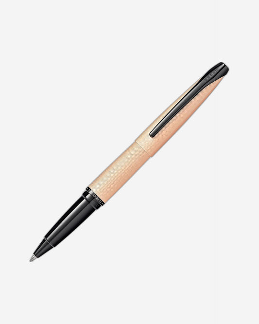 Cross Atx® Brushed Rose Gold With Machine-Turned, Diamond-Pattern Engraving With Polished Black Pvd Appointments Selectip® Rollerball Pen - 885-42
