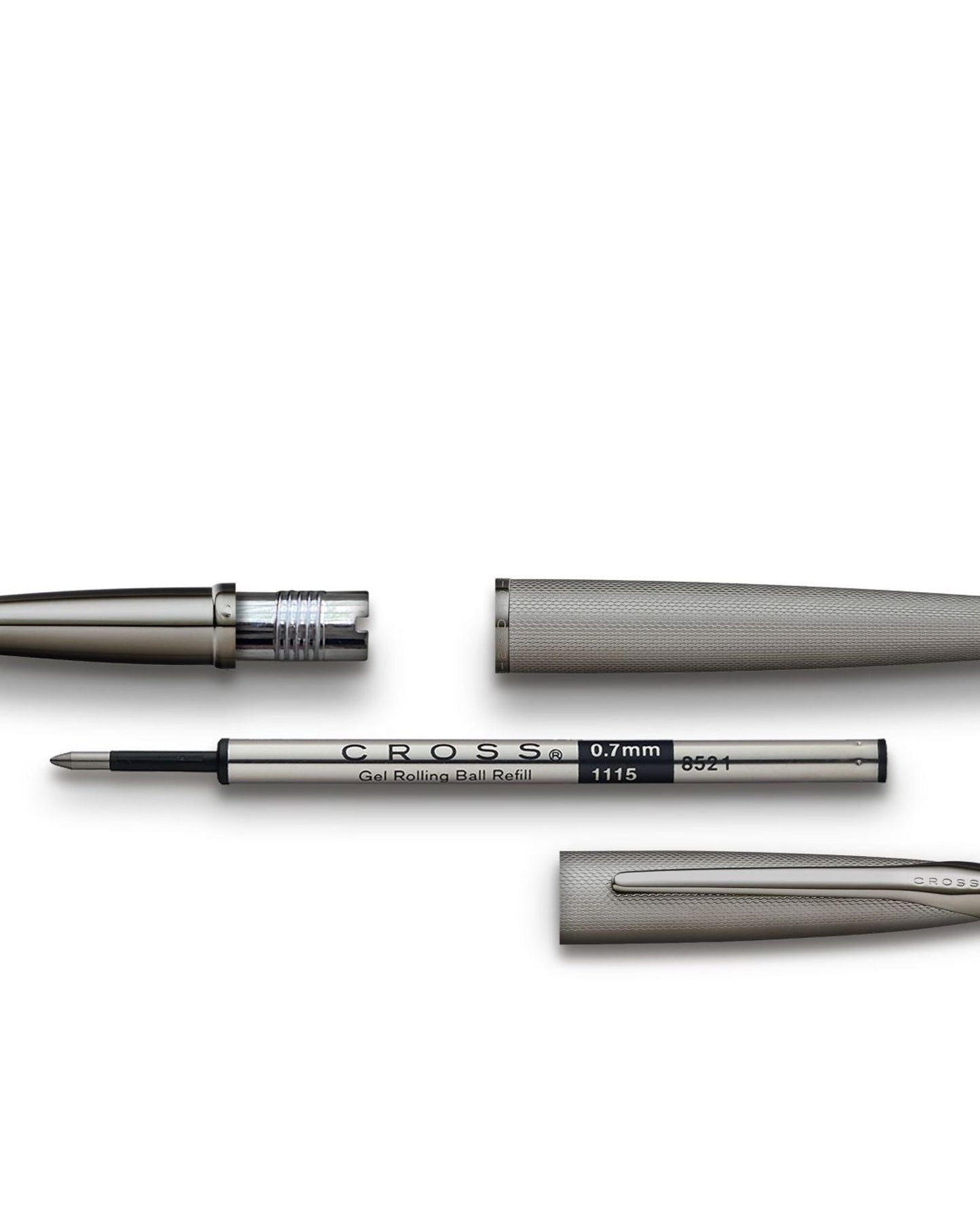 Cross Atx® Titanium Gray Pvd Etched Diamond Pattern With Polished Titanium Gray Pvd Appointments Selectip® Rollerball Pen - 885-46