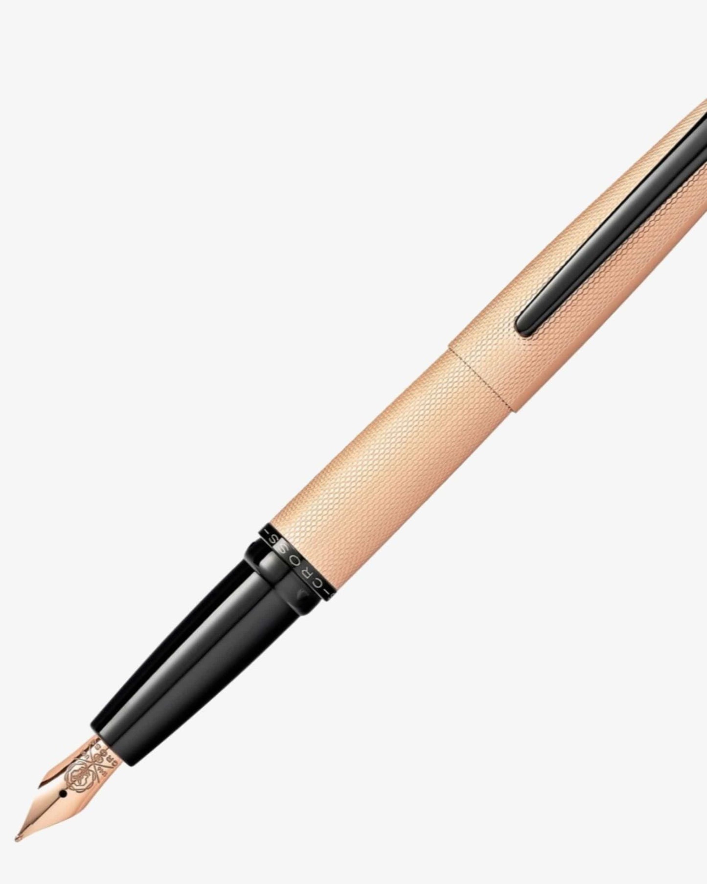 Cross Atx® Brushed Rose Gold Diamond-Pattern Engraving  Fountain Pen