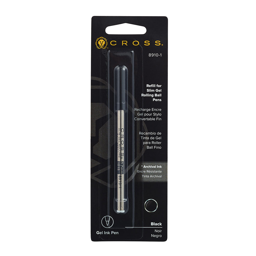 Cross Slim Gel Rollerball Pen Refill - Black - Single Pack 8910-1