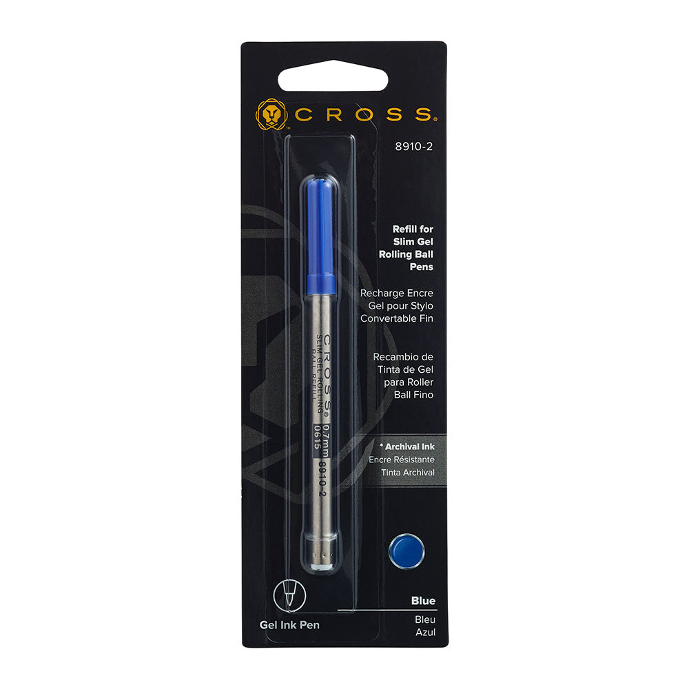 Cross Slim Gel Rollerball Pen Refill - Blue - Single Pack 8910-2
