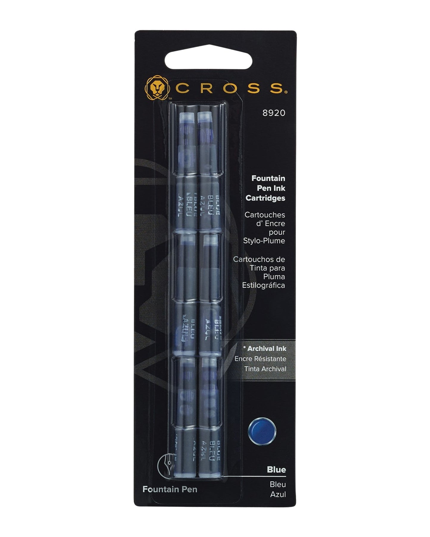 Cross Ink Cartridge Blue  (Six Per Card) Fountain Pen