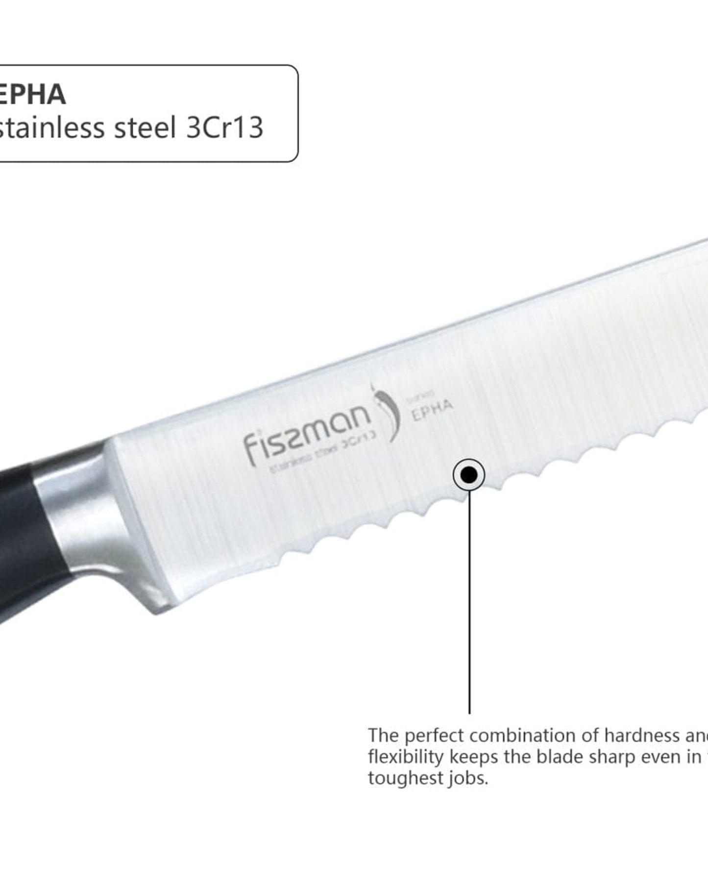 Fissman Bread Knife Epha Black/Silver 20cm