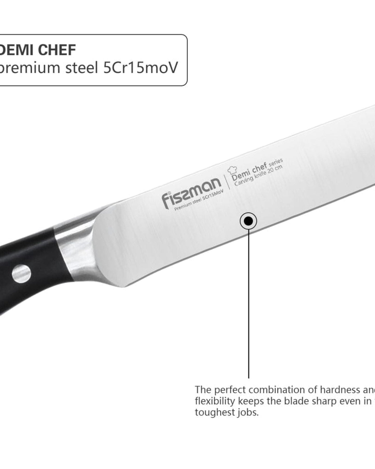 Fissman Slicing Knife Black/Silver 8Inch