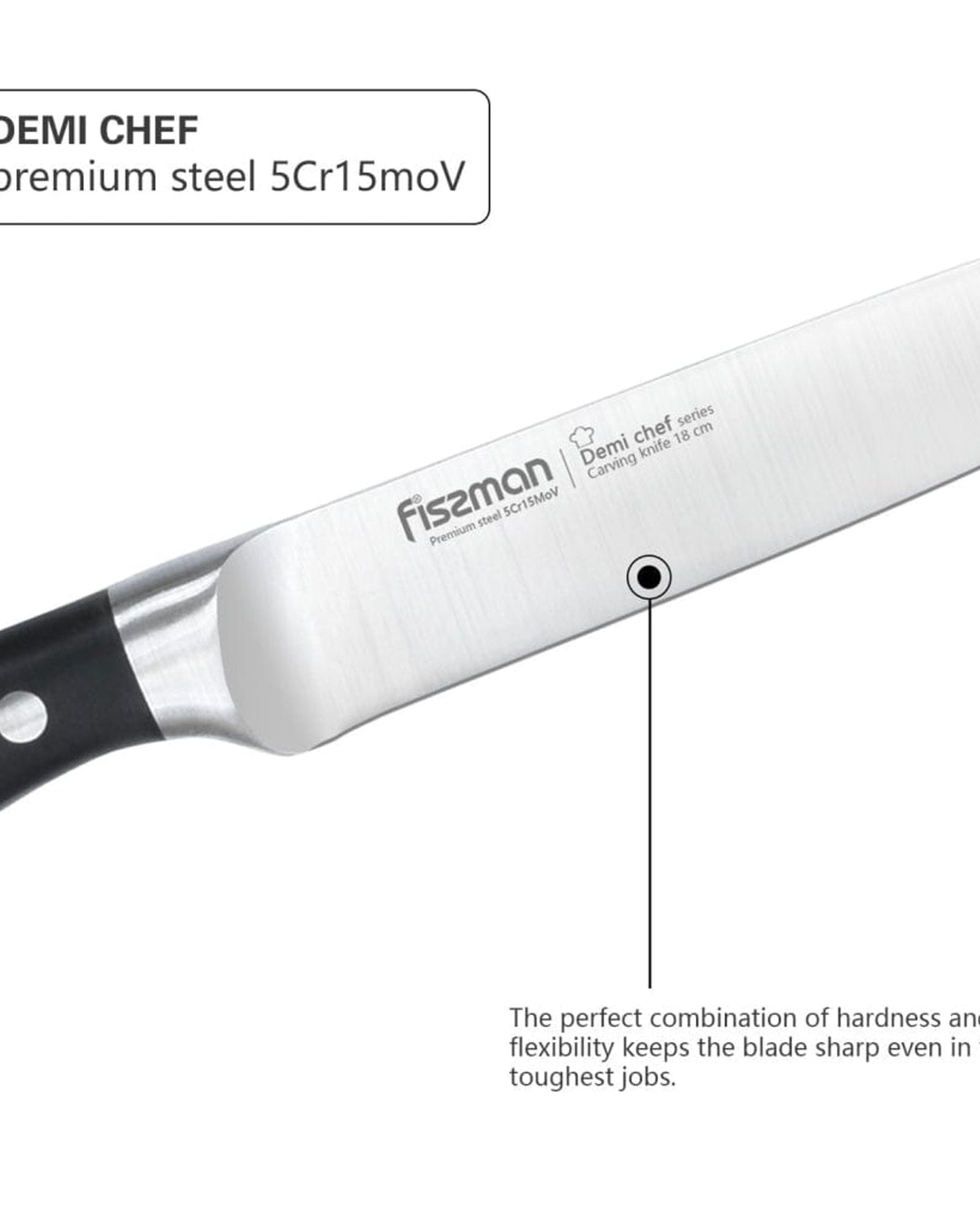 Fissman Slicing Knife Black/Silver 7Inch