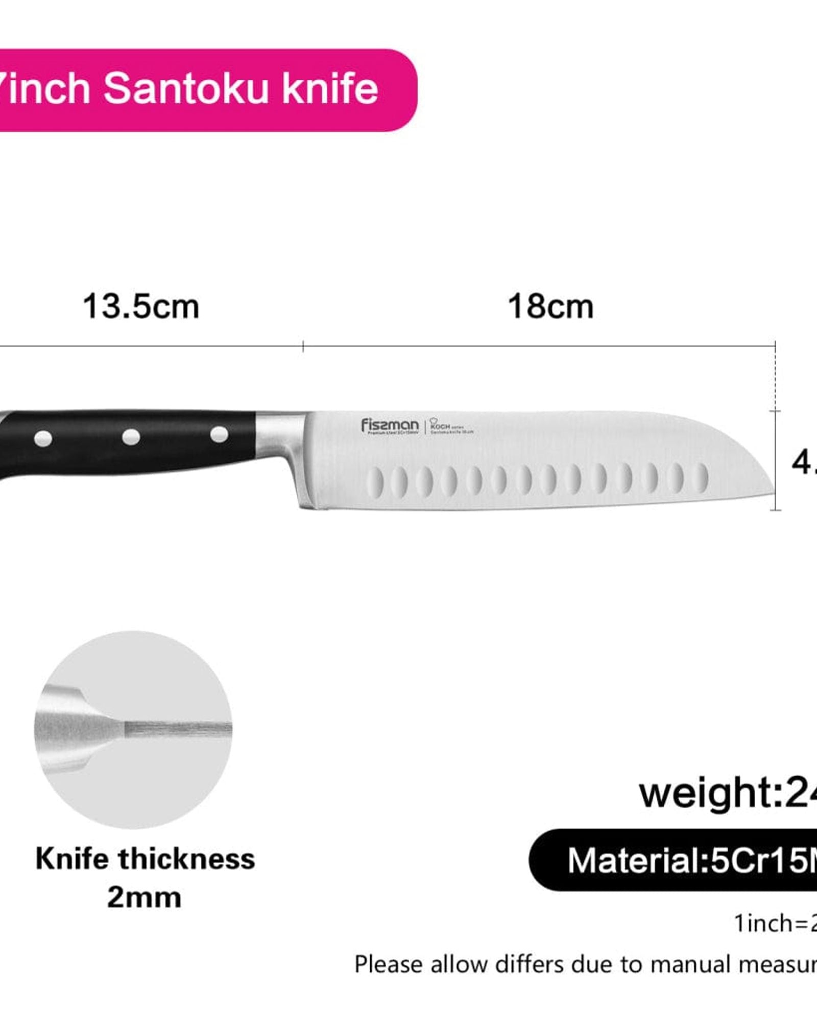 Fissman 7" Santoku Knife Koch Series (5Cr15MoV Steel)