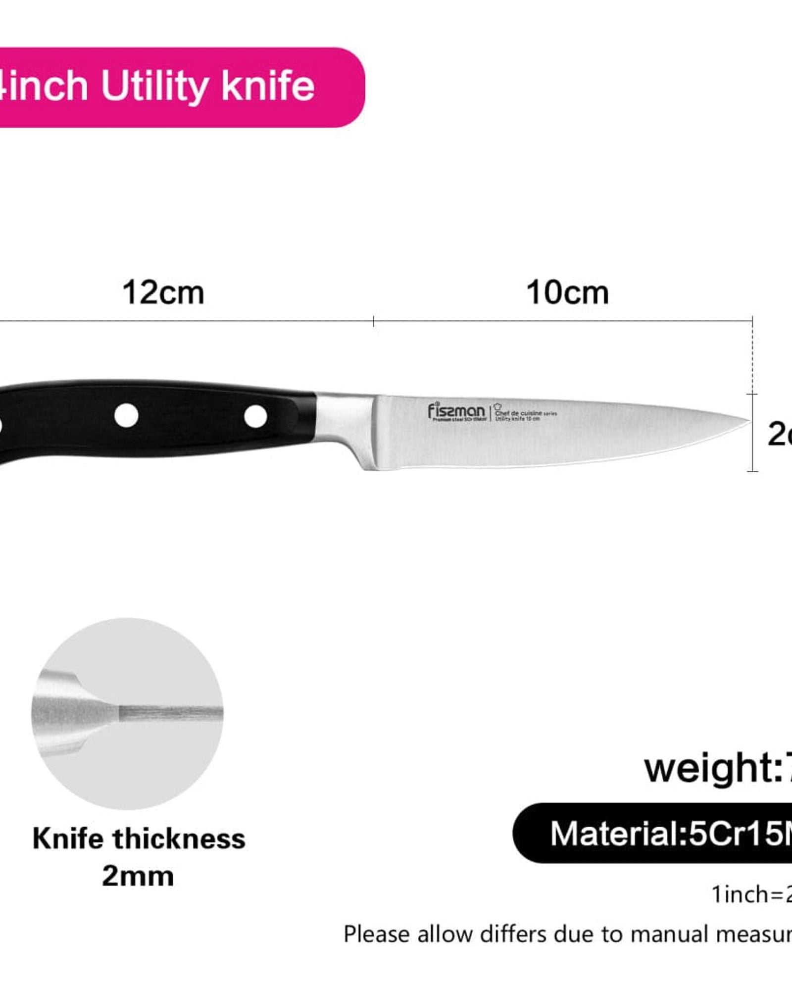 Fissman Chef De Cuisine Utility Knife Black 4inch