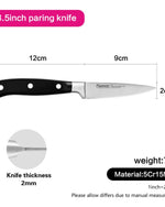 Fissman Paring Knife Chef De Cuisine Series 3.5 Inch 5Cr15Mov Blade Black 28x1.3x6.6cm