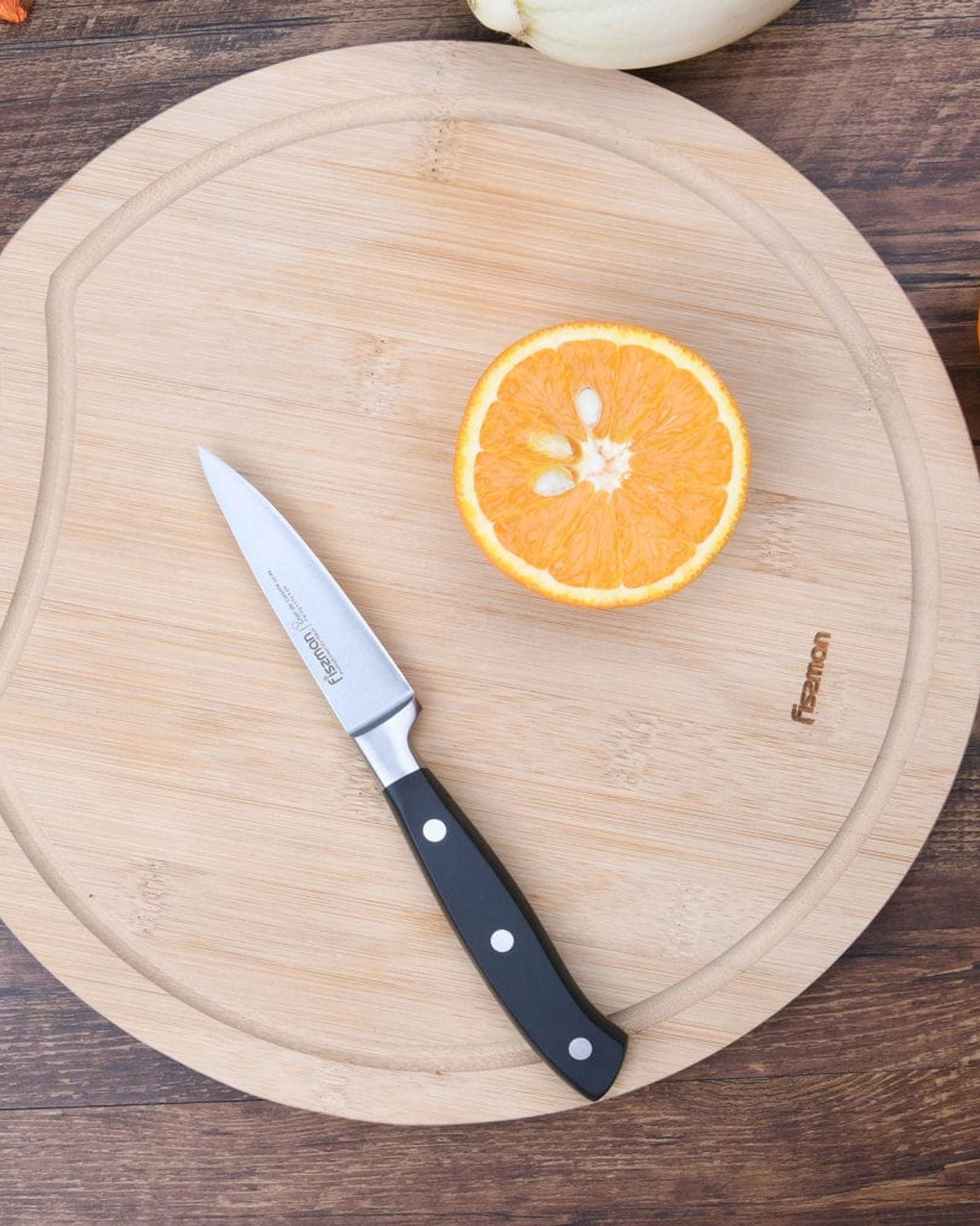 Fissman Paring Knife Chef De Cuisine Series 3.5 Inch 5Cr15Mov Blade Black 28x1.3x6.6cm