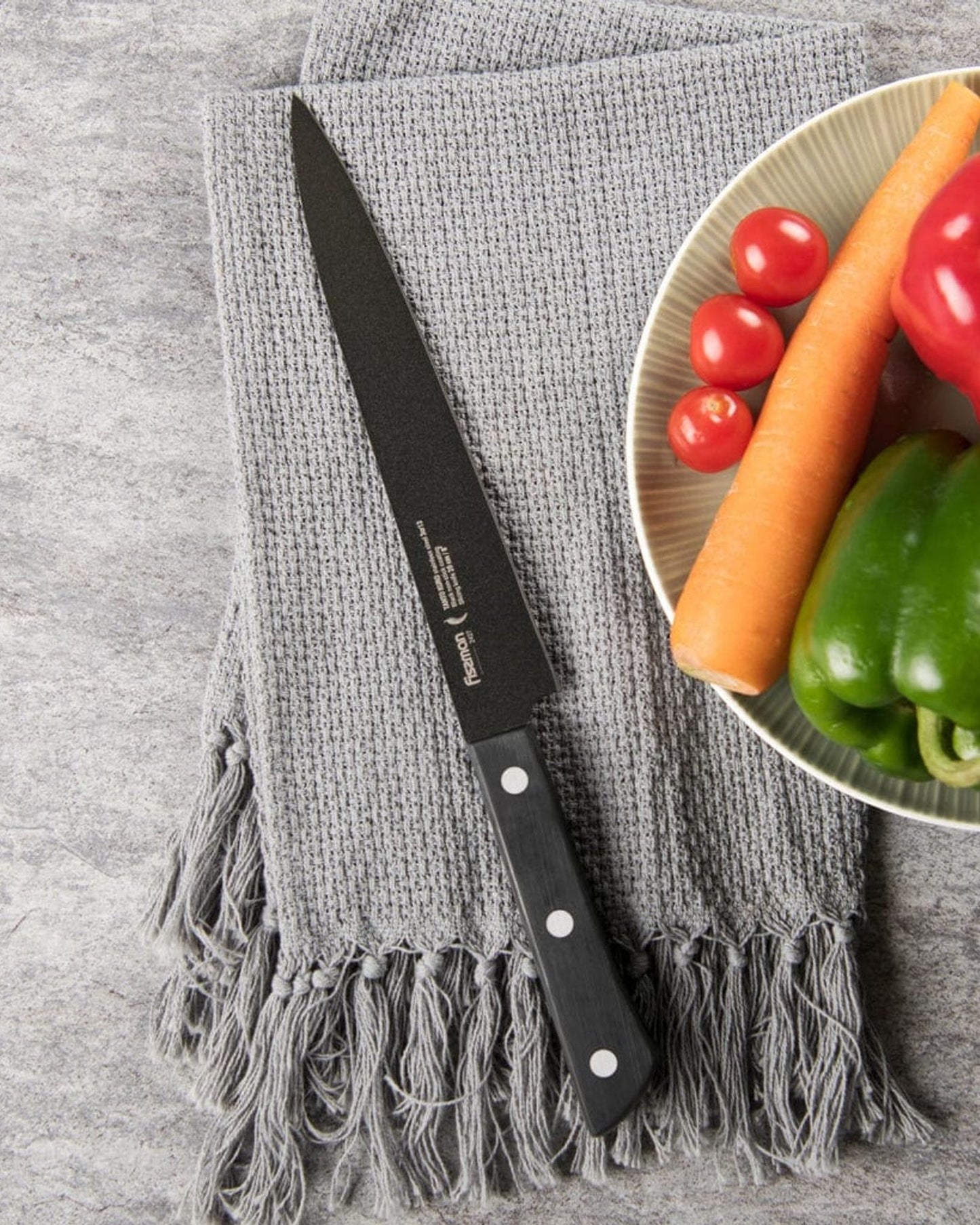 Fissman Slicing Knife Black/Silver 8Inch