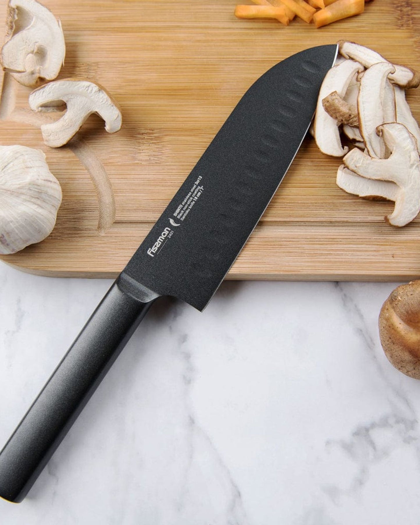 Fissman Santoku Knife Shinto Black 7Inch