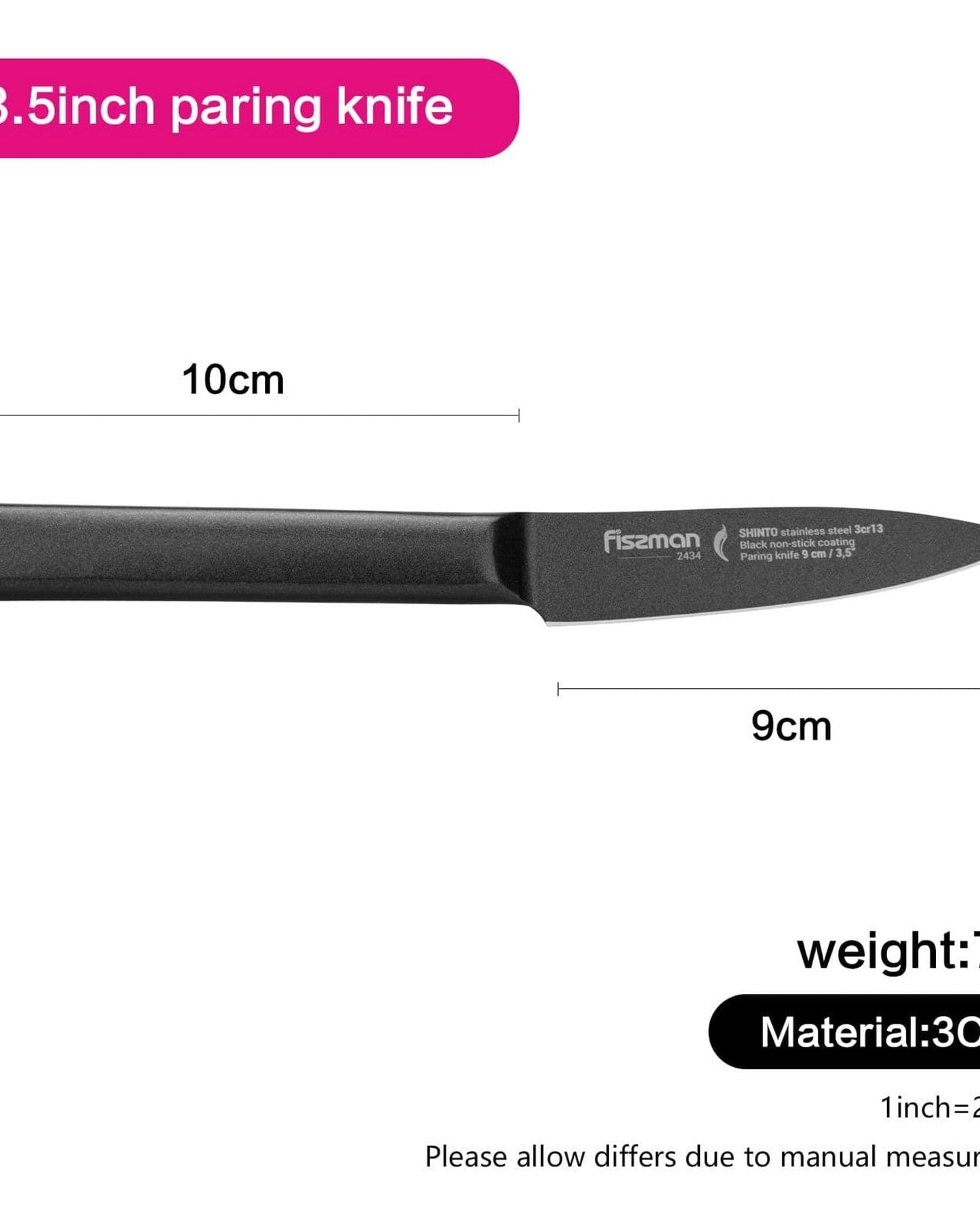 Fissman Paring Knife Shinto Black 3.5Inch