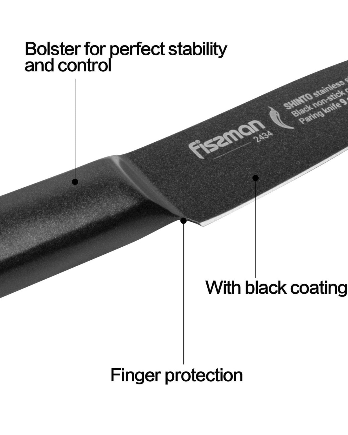 Fissman Paring Knife Shinto Black 3.5Inch