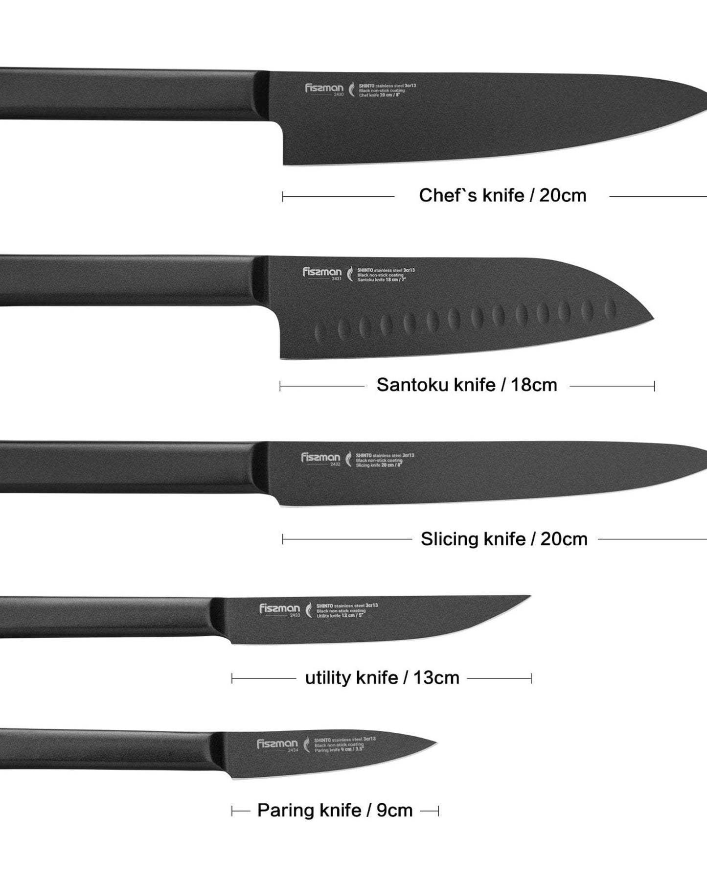 Fissman Paring Knife Shinto Black 3.5Inch
