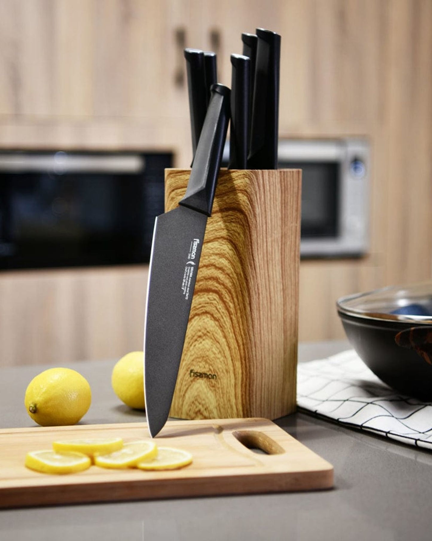 Fissman Chef'S Knife Golfada Series Black 8inch