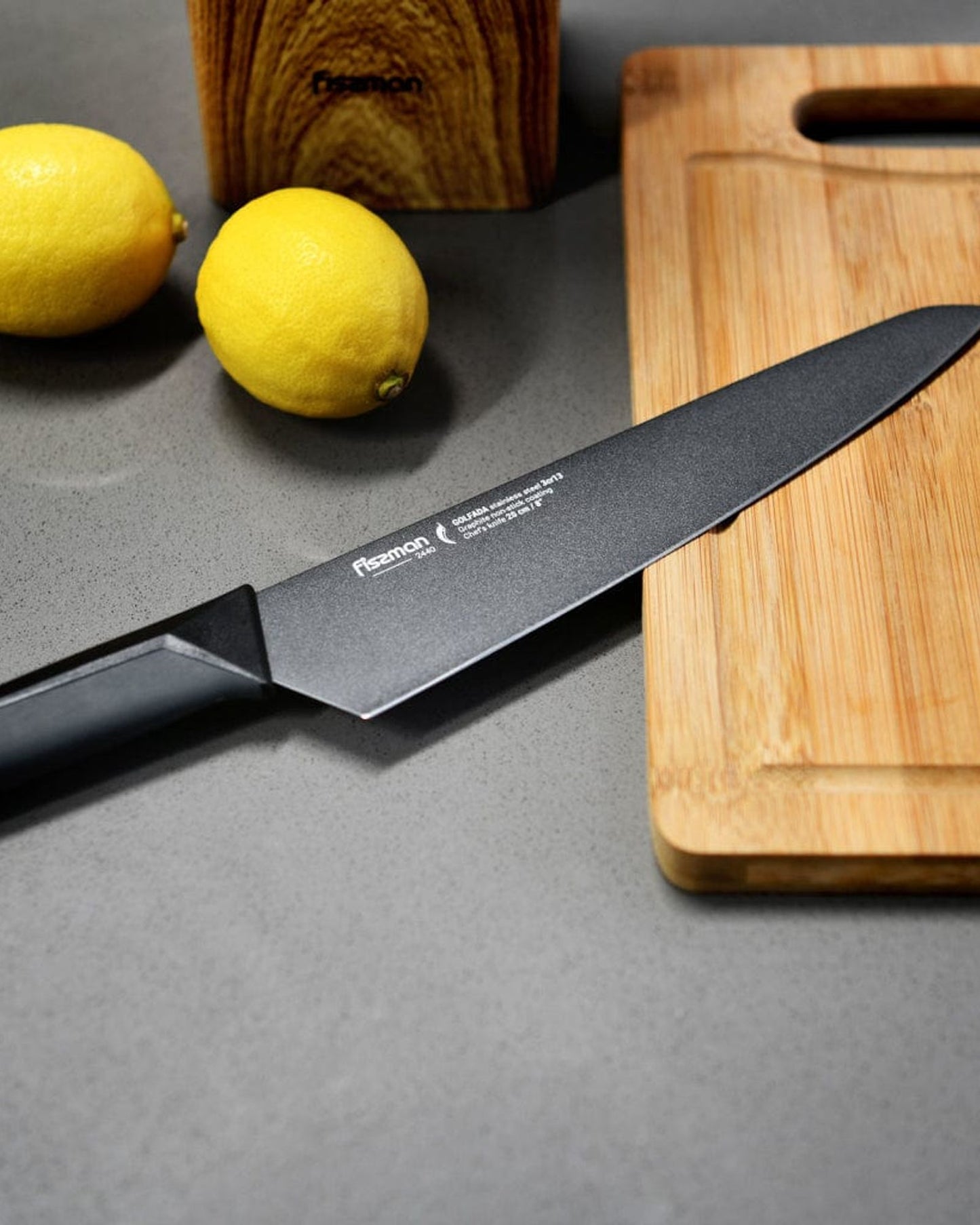 Fissman Chef'S Knife Golfada Series Black 8inch