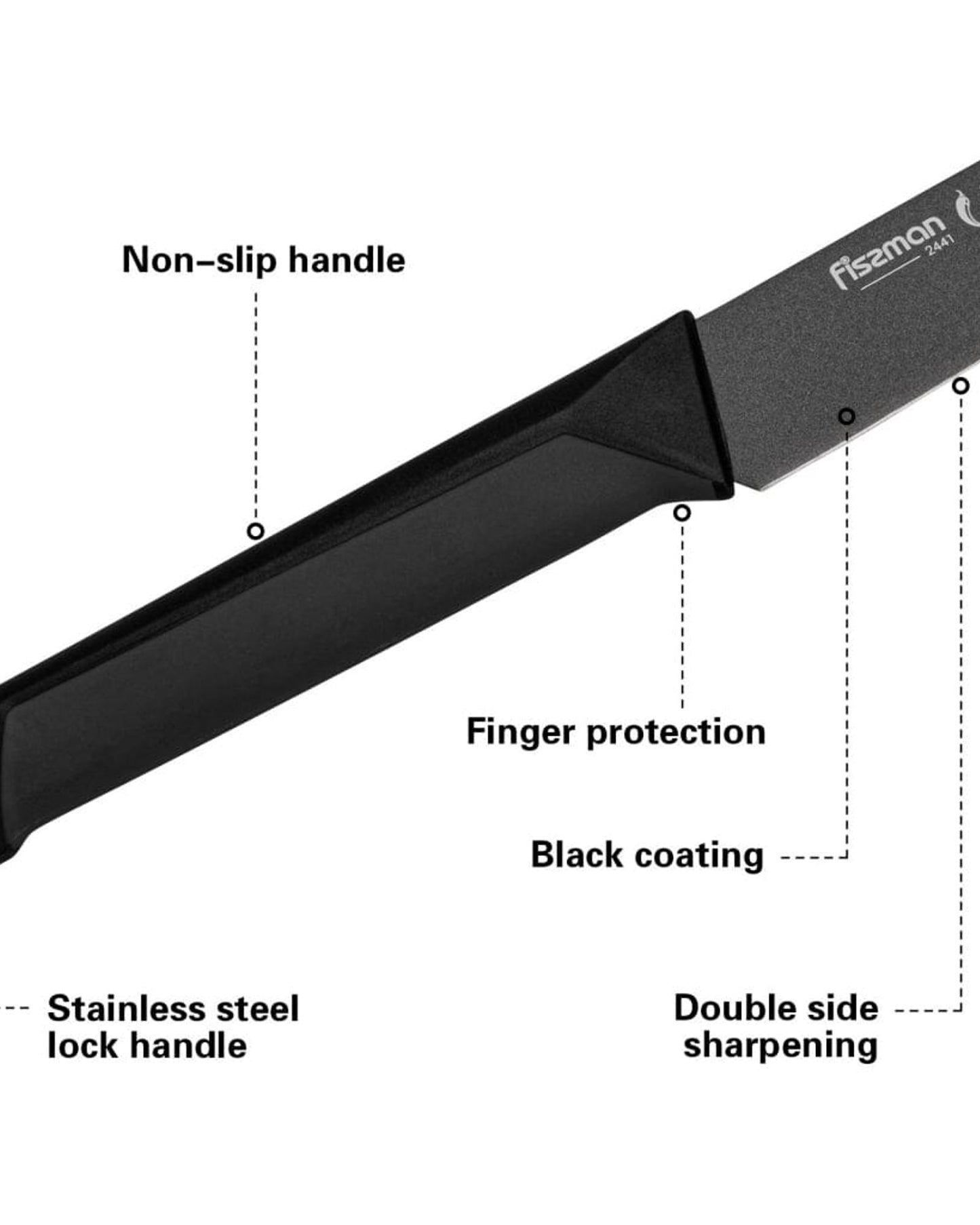 Fissman Carving Knife Golfada Black 8Inch