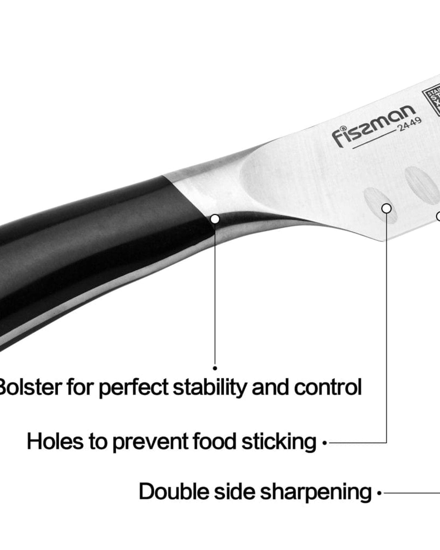 Fissman Santoku Knife Kronung Black/Silver 5Inch