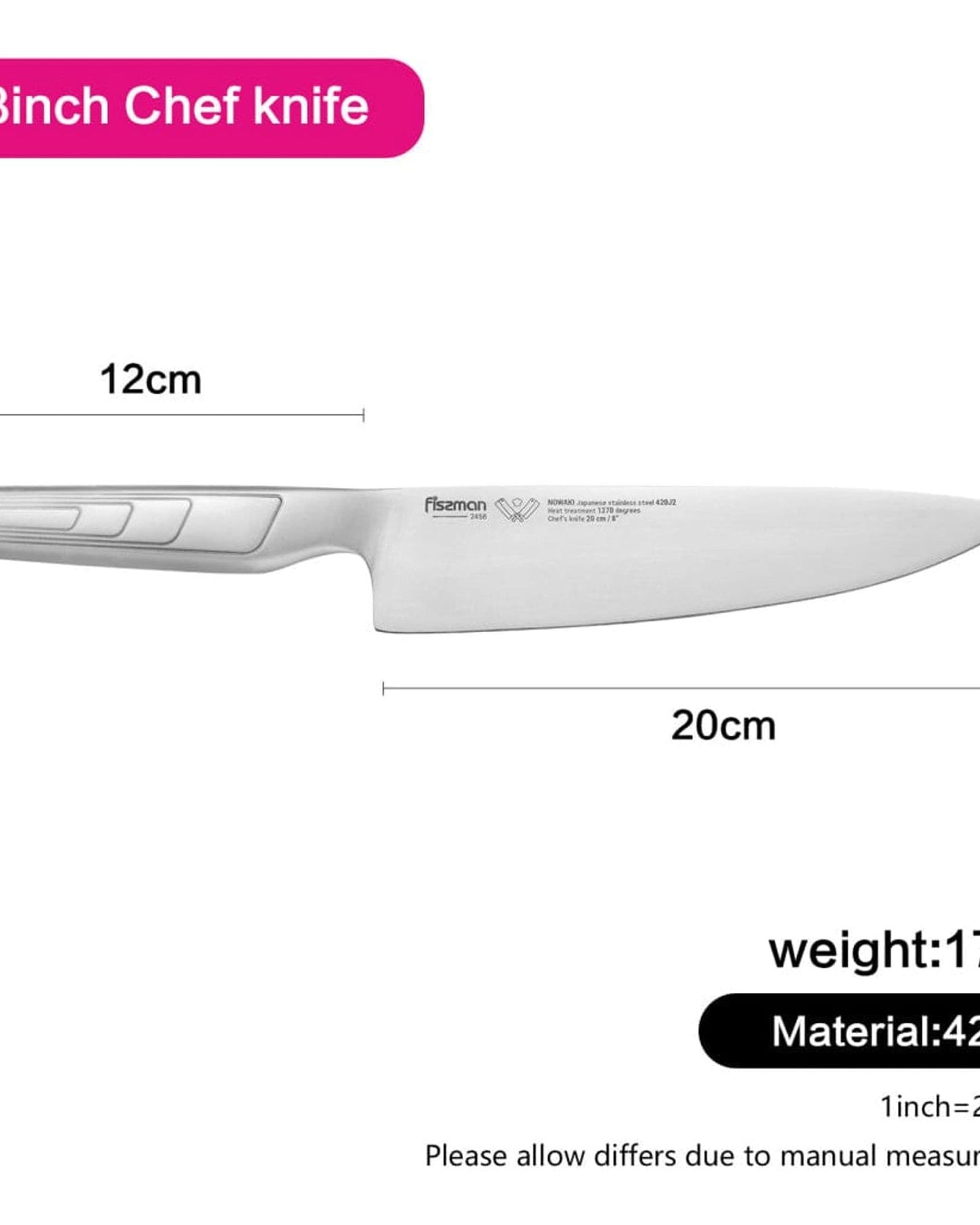 Fissman Chefs Knife Nowaki Silver 8Inch