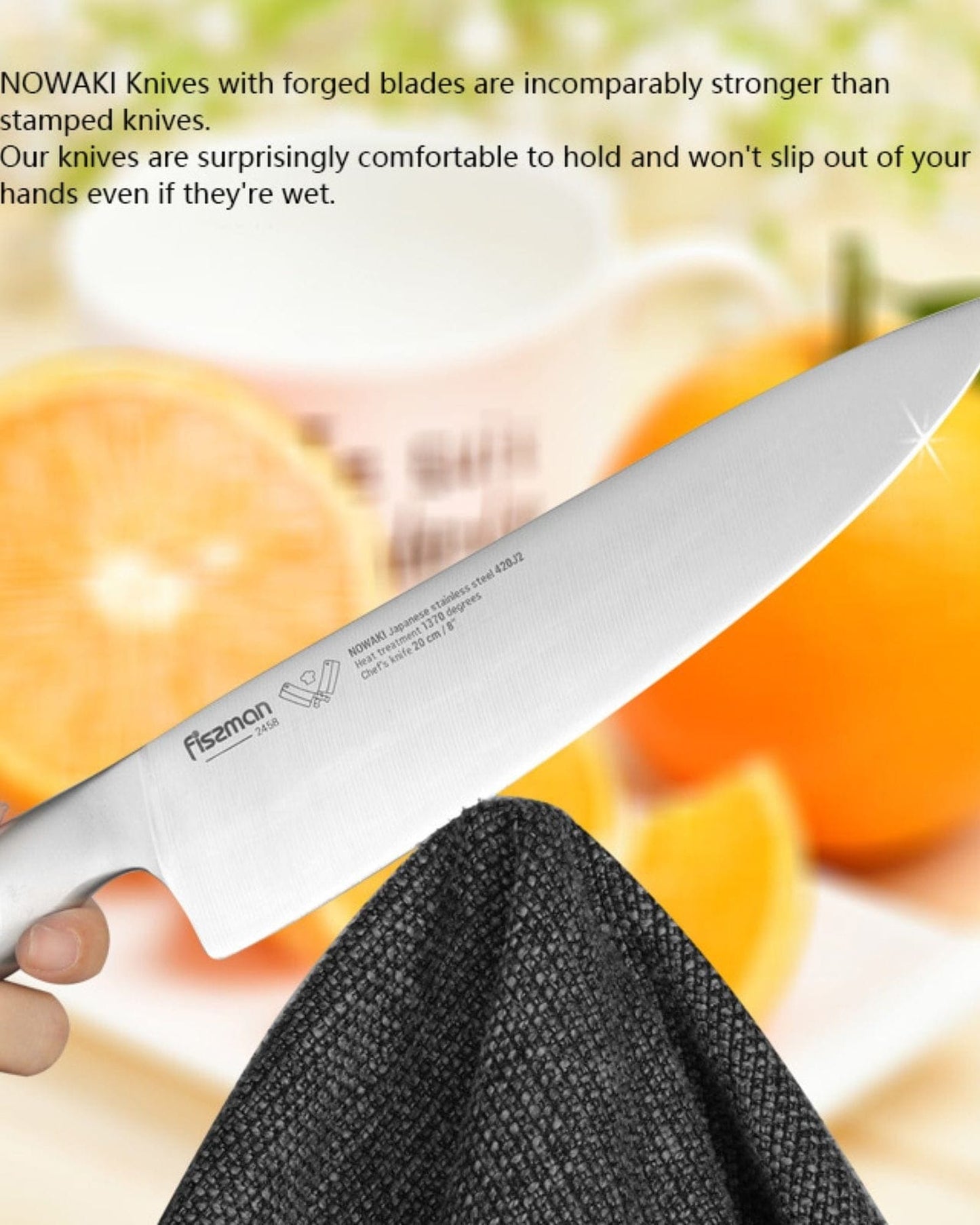Fissman Chefs Knife Nowaki Silver 8Inch