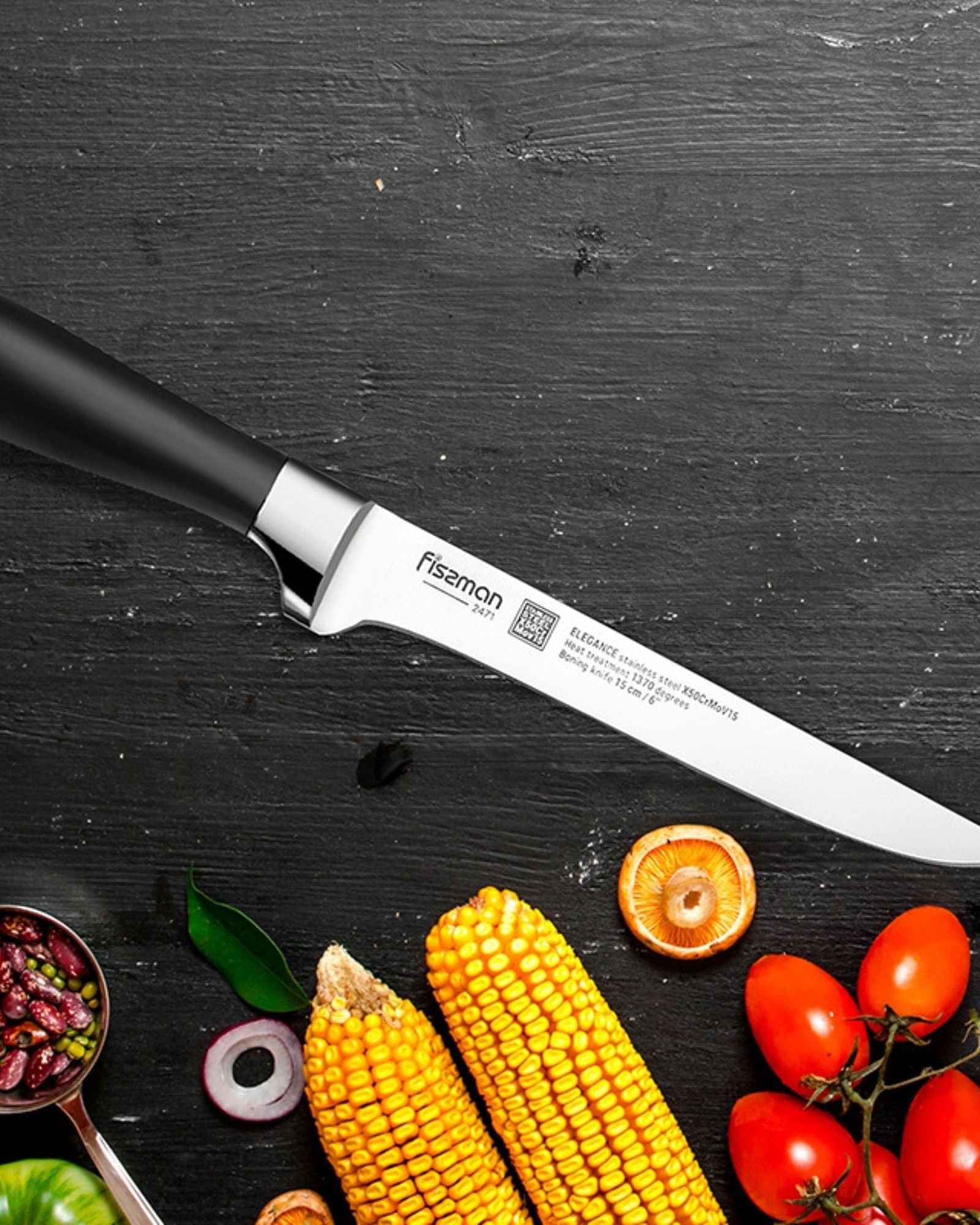 Fissman Boning Knife Stainless Steel Black/Silver 6inch