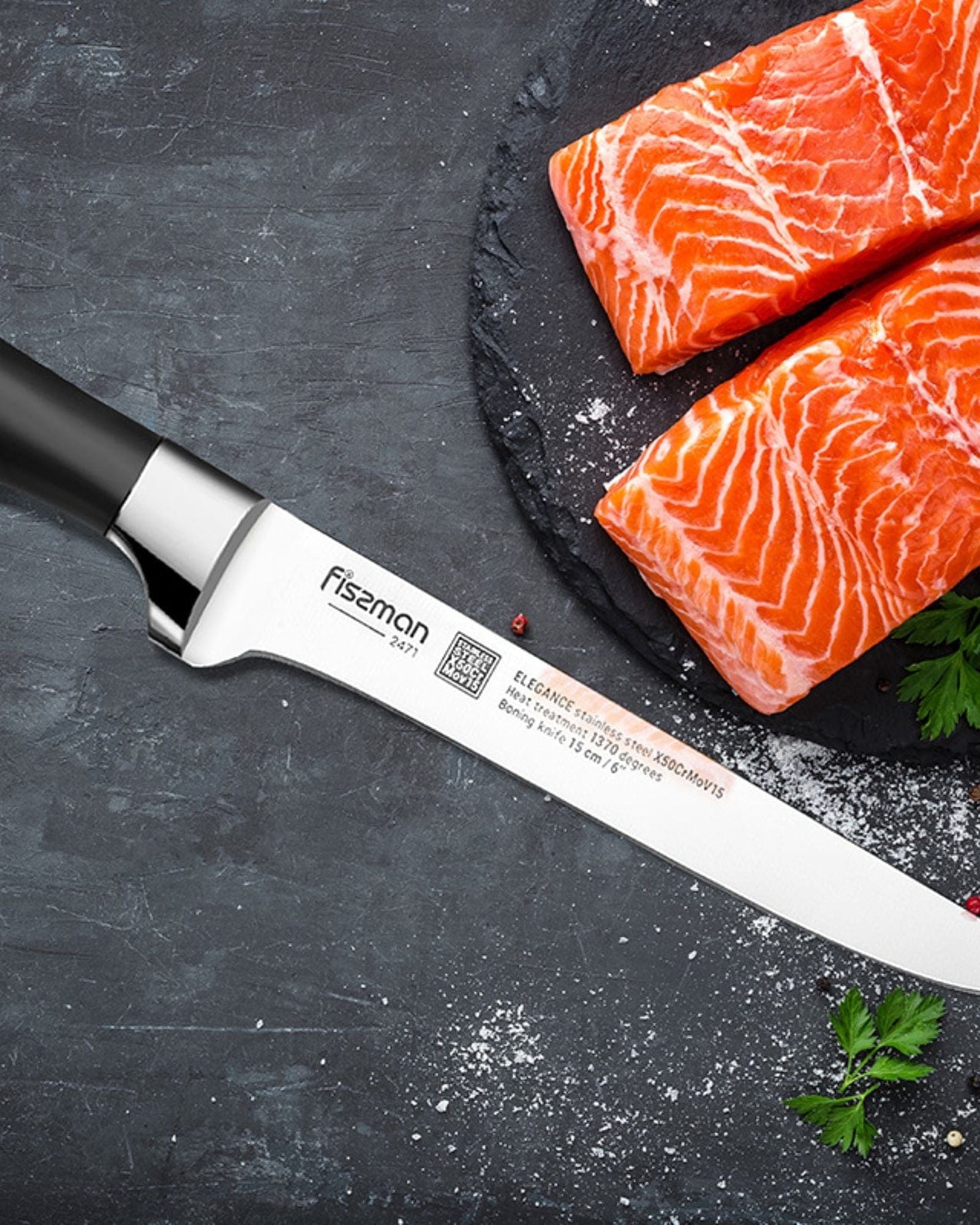 Fissman Boning Knife Stainless Steel Black/Silver 6inch