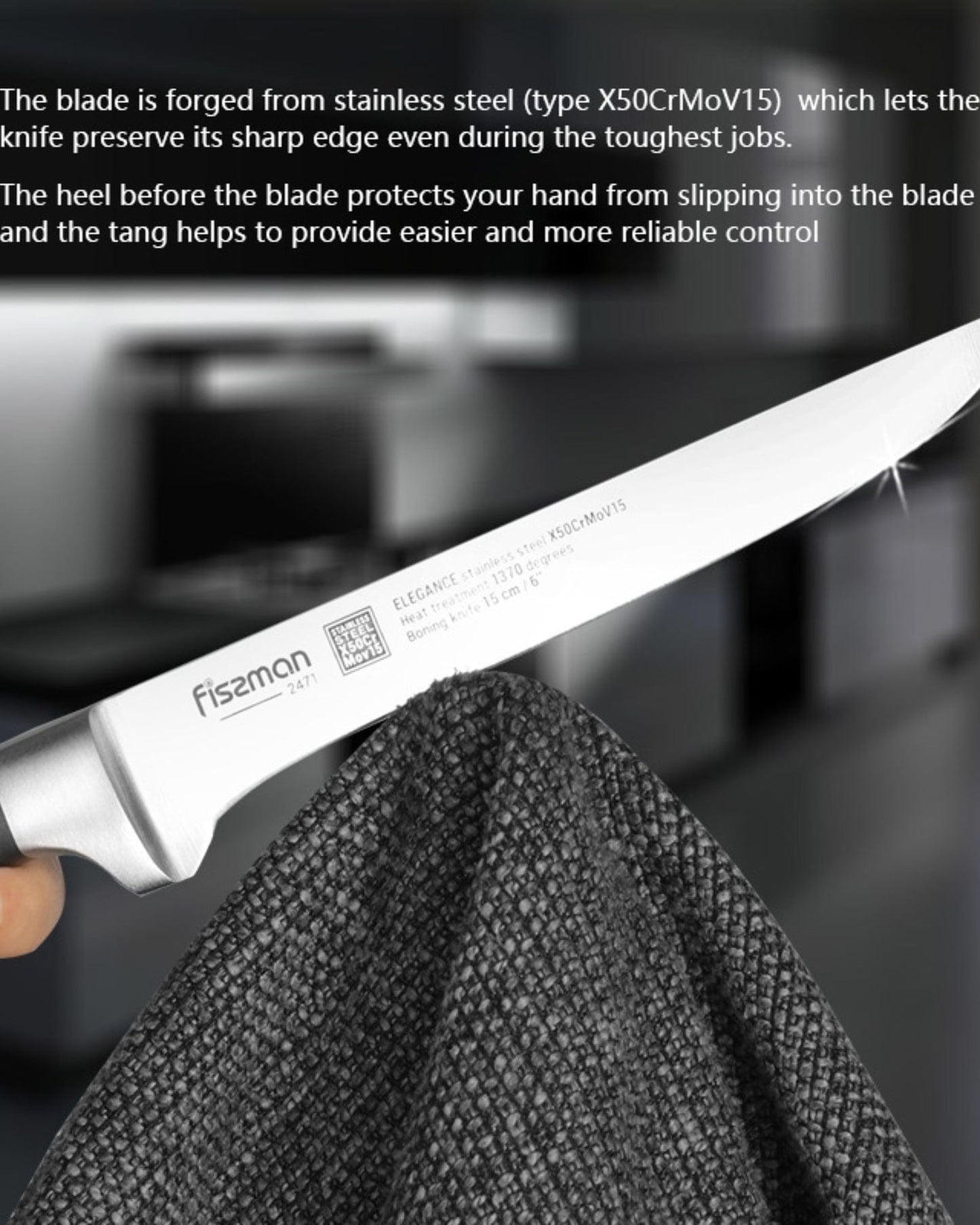 Fissman Boning Knife Black/Silver 6Inch