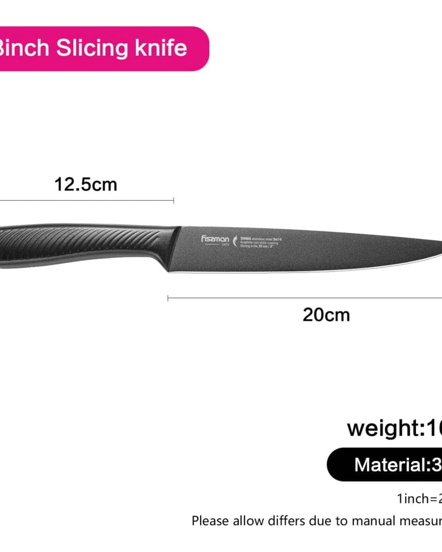 Fissman Slicing Knife Black 8Inch