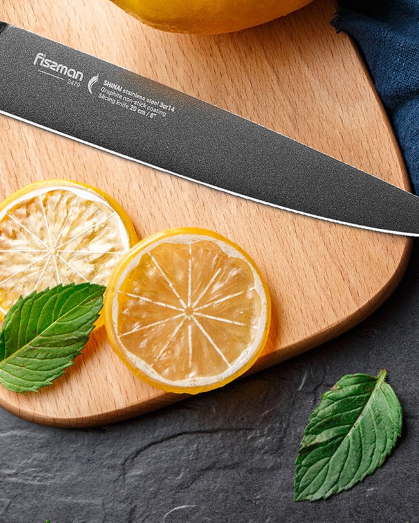 Fissman Slicing Knife Black 8Inch
