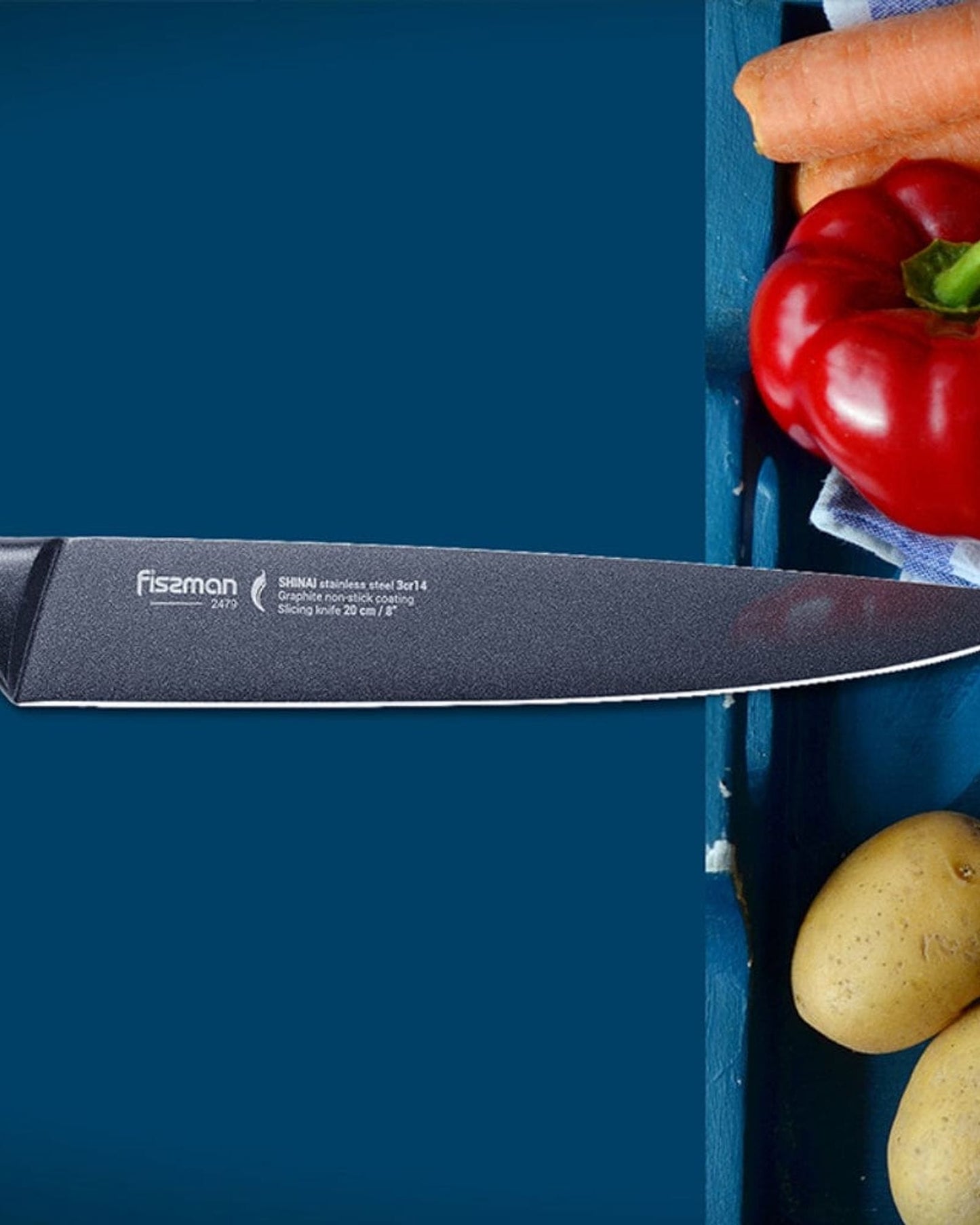 Fissman Slicing Knife Black 8Inch