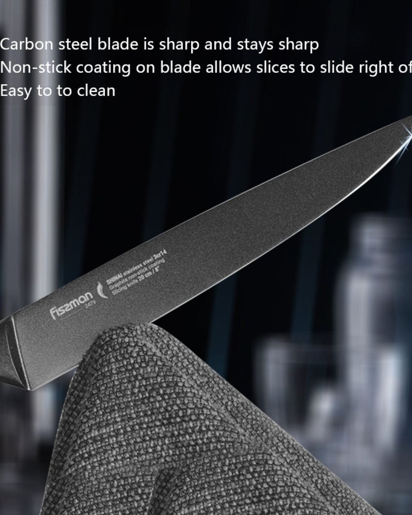 Fissman Slicing Knife Black 8Inch